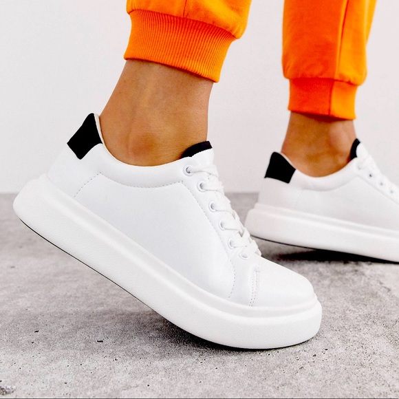 ASOS DESIGN DORO white chunky lace up sneakers - Picture 4 of 7